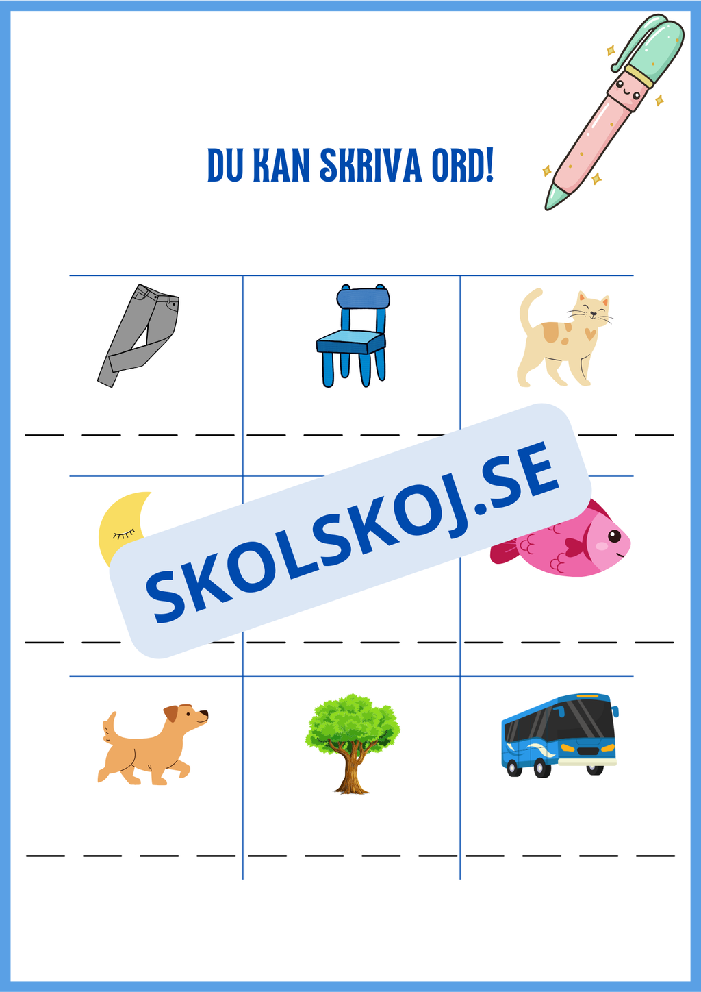 Du kan skriva ord