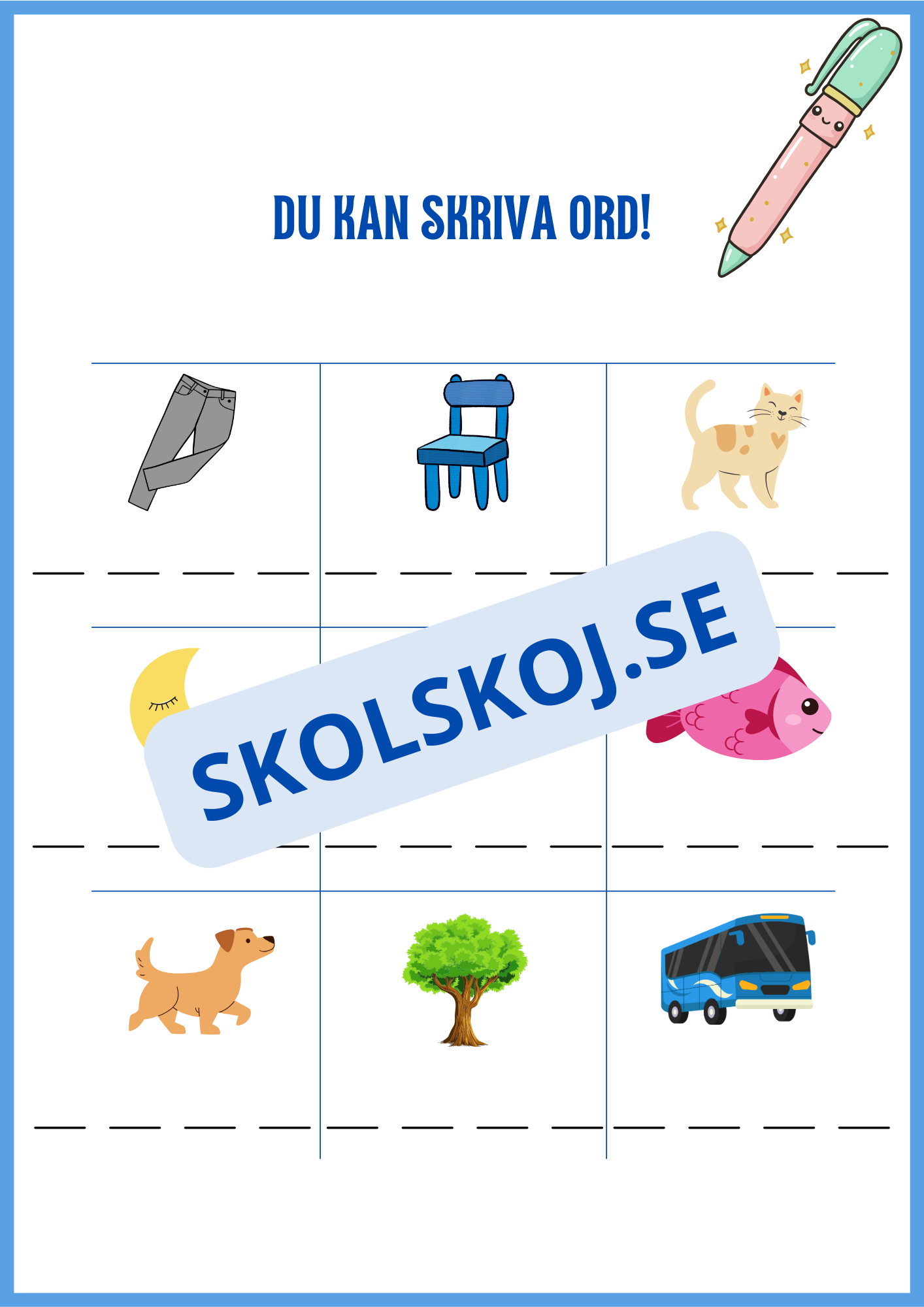 Du kan skriva ord