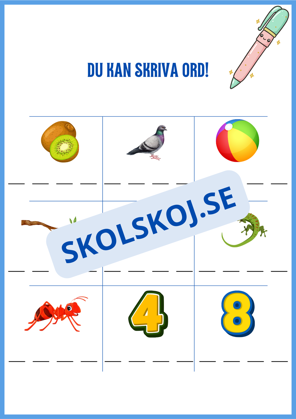 Du kan skriva ord