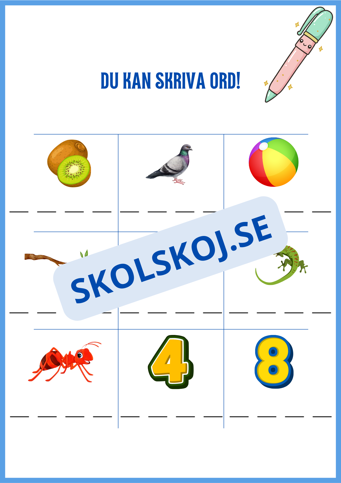 Du kan skriva ord