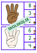 Fingerräkning - markera rätt siffra med en klädnypa eller ett gem