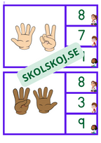 Fingerräkning - markera rätt siffra med en klädnypa eller ett gem