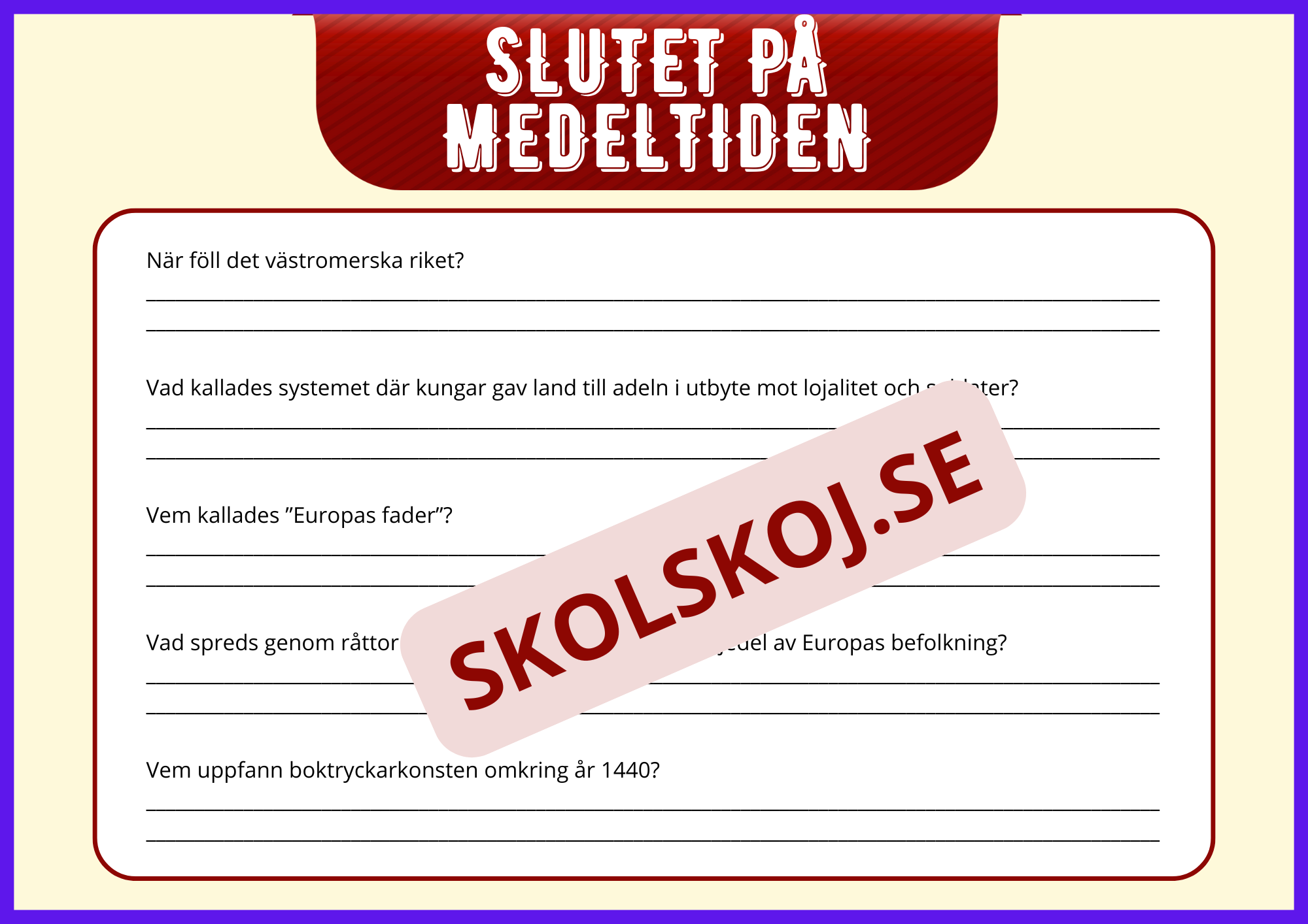 Medeltiden - Häfte