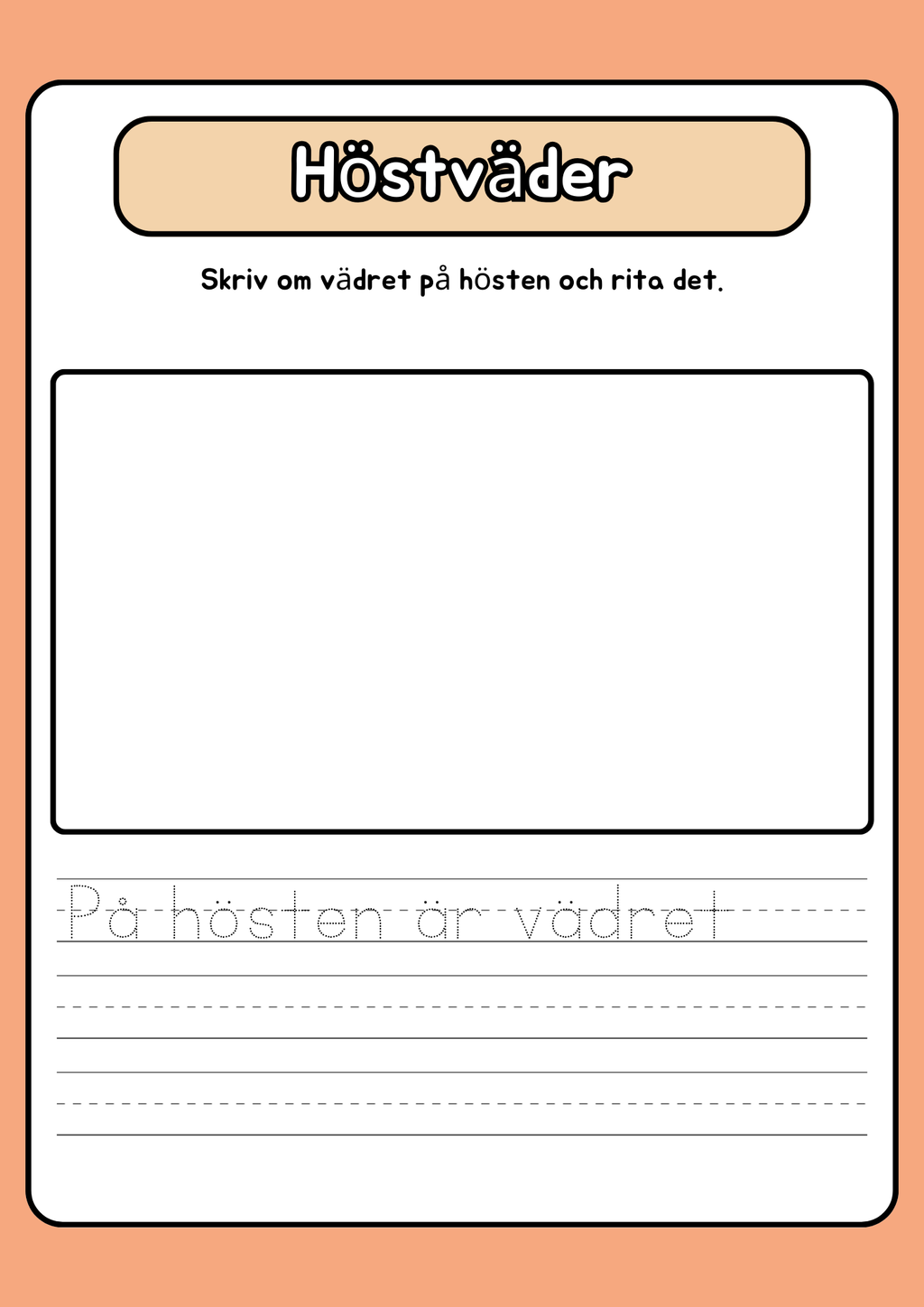 Höstskrivning och ritövningar