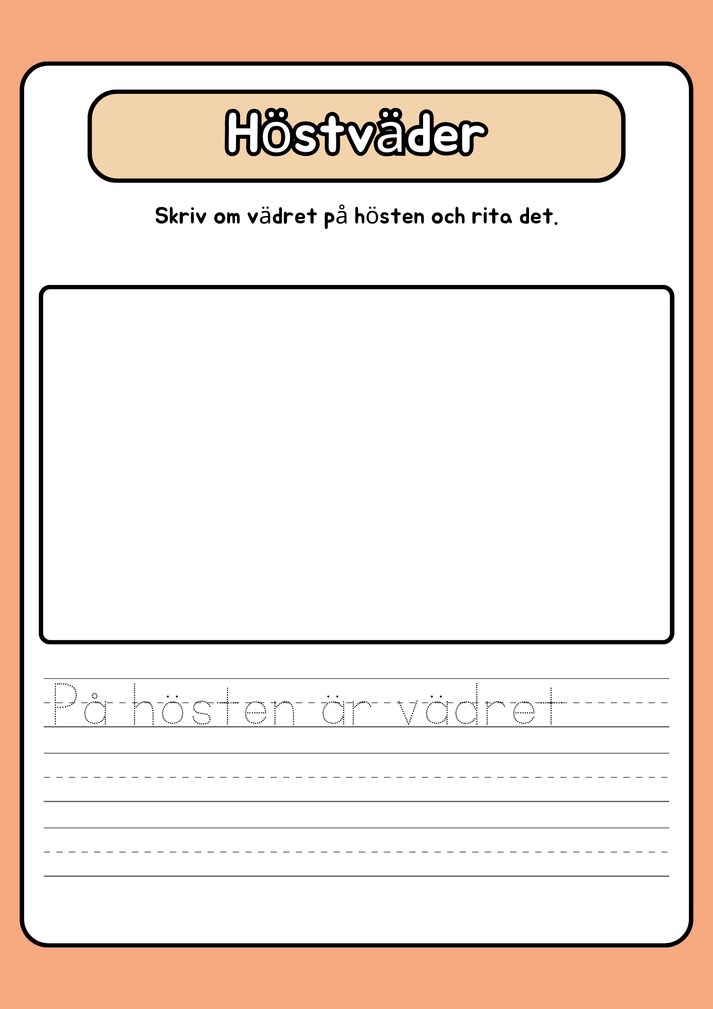 Höstskrivning och ritövningar