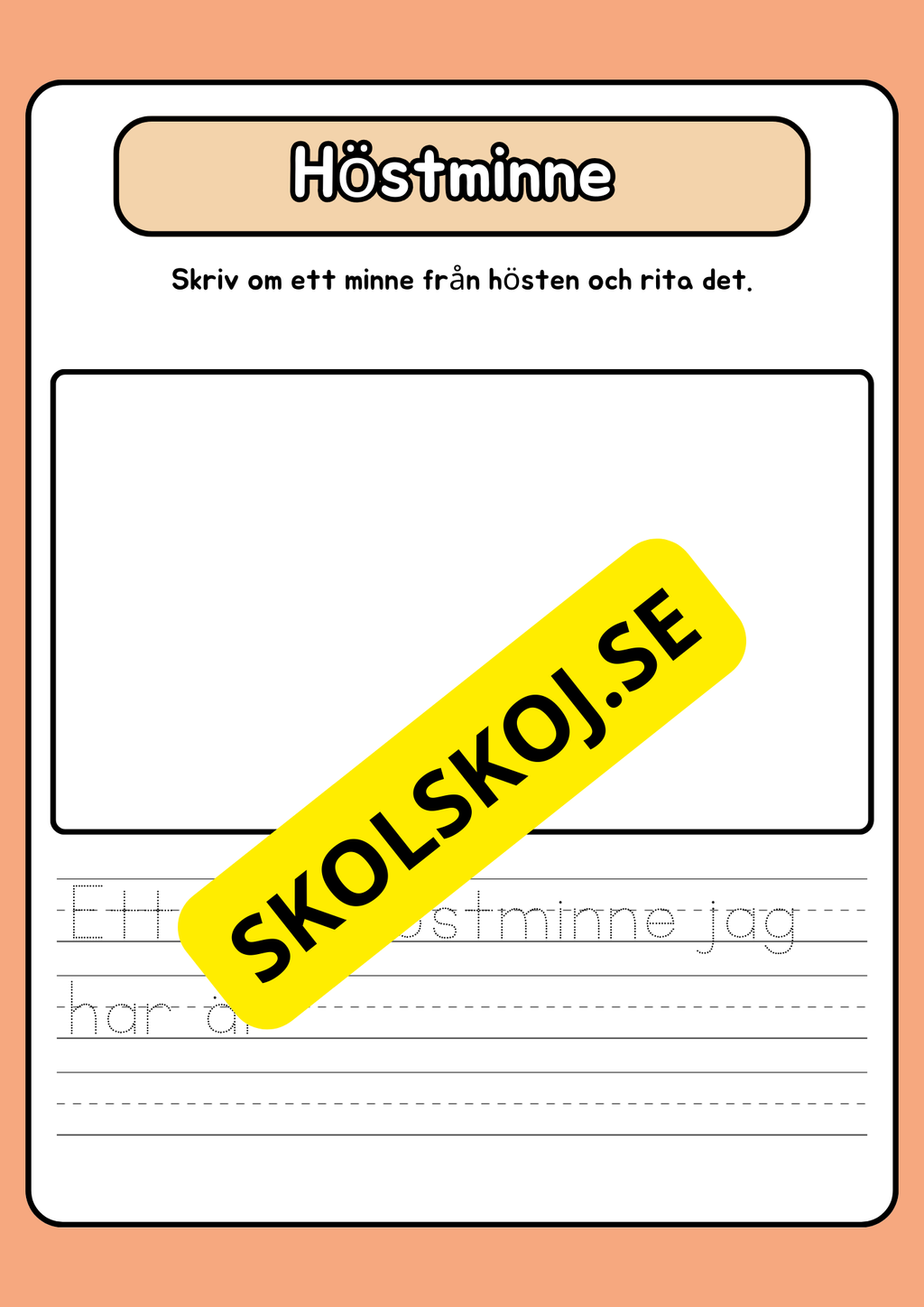 Höstskrivning och ritövningar
