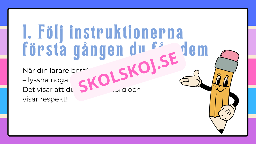 Klassrumsregler - De 5 stora