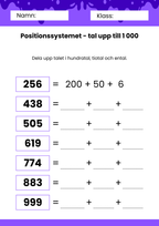 Positionssystemet - Tal upp till 1 000