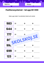 Positionssystemet - Tal upp till 1 000