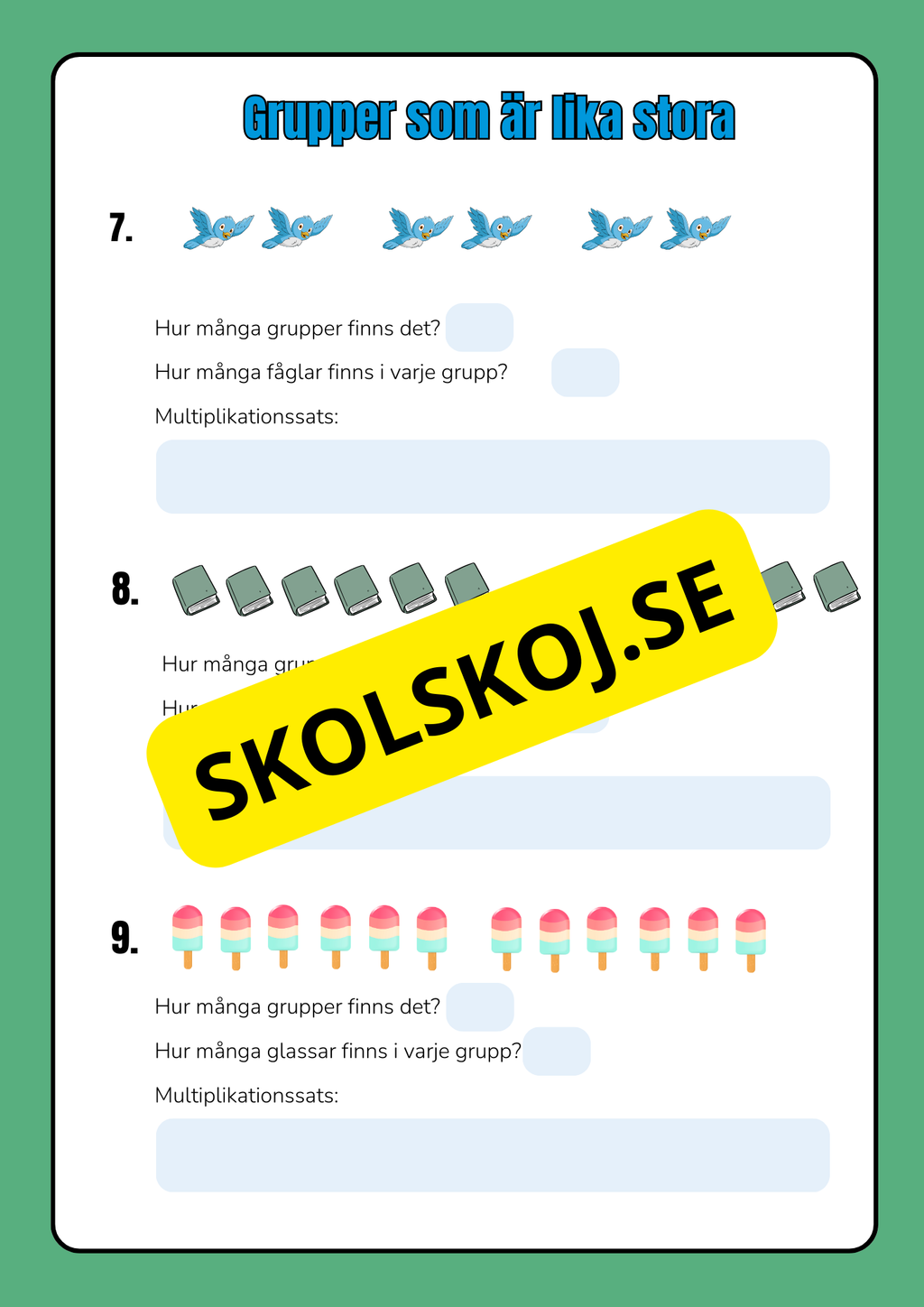 Grupper som är lika stora