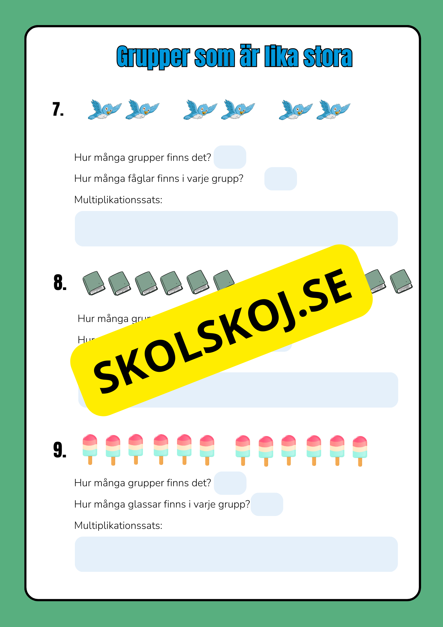 Grupper som är lika stora