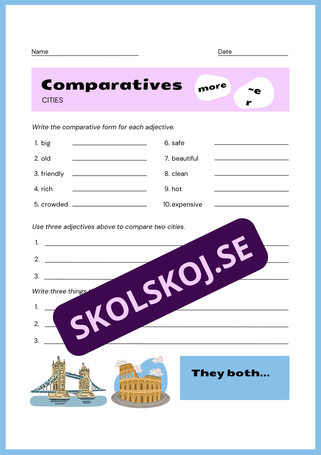 Comparative adjectives - Engelska