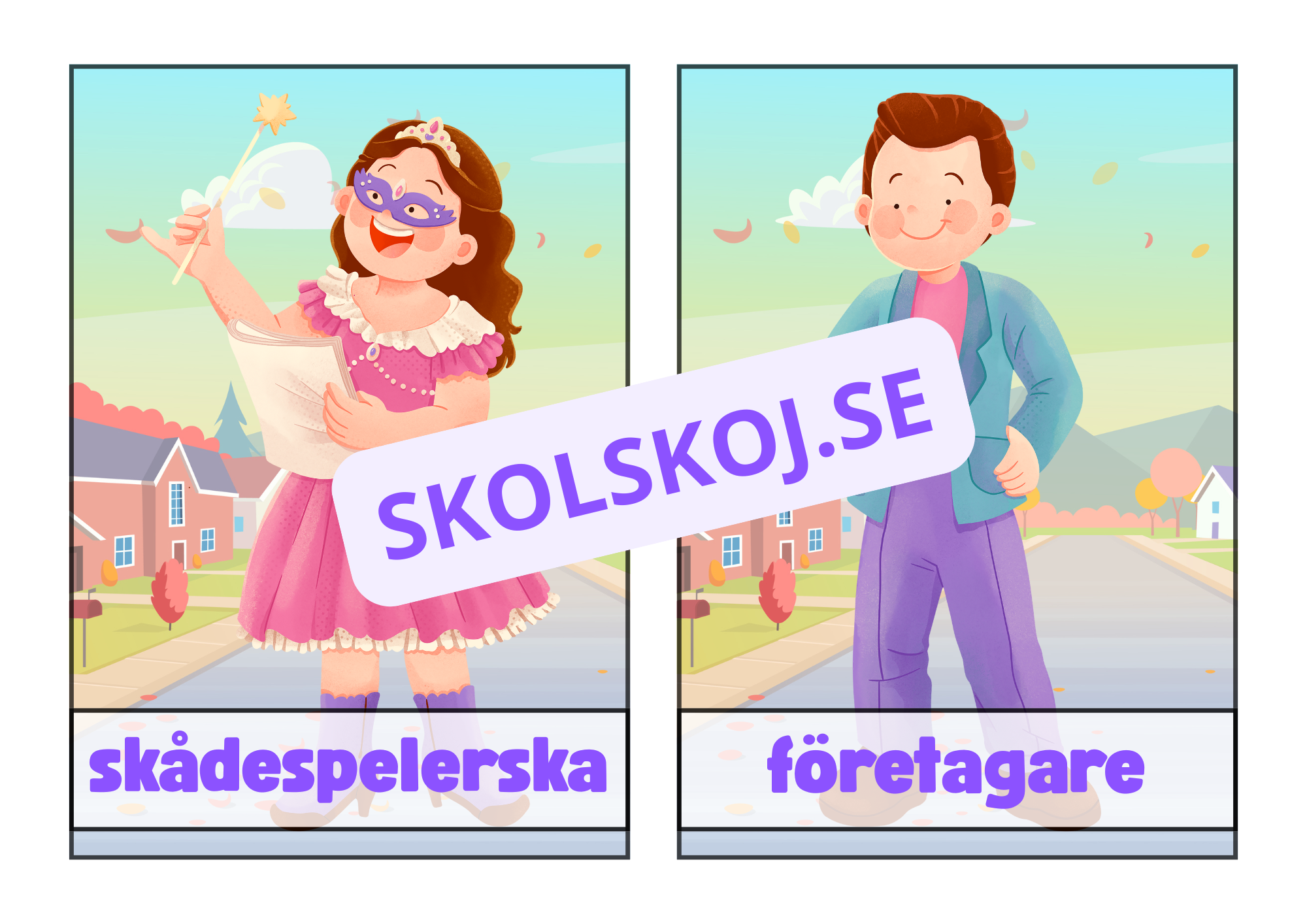 Flashkort - A5 storlek - Yrken