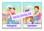 Flashkort - A5 storlek - Yrken