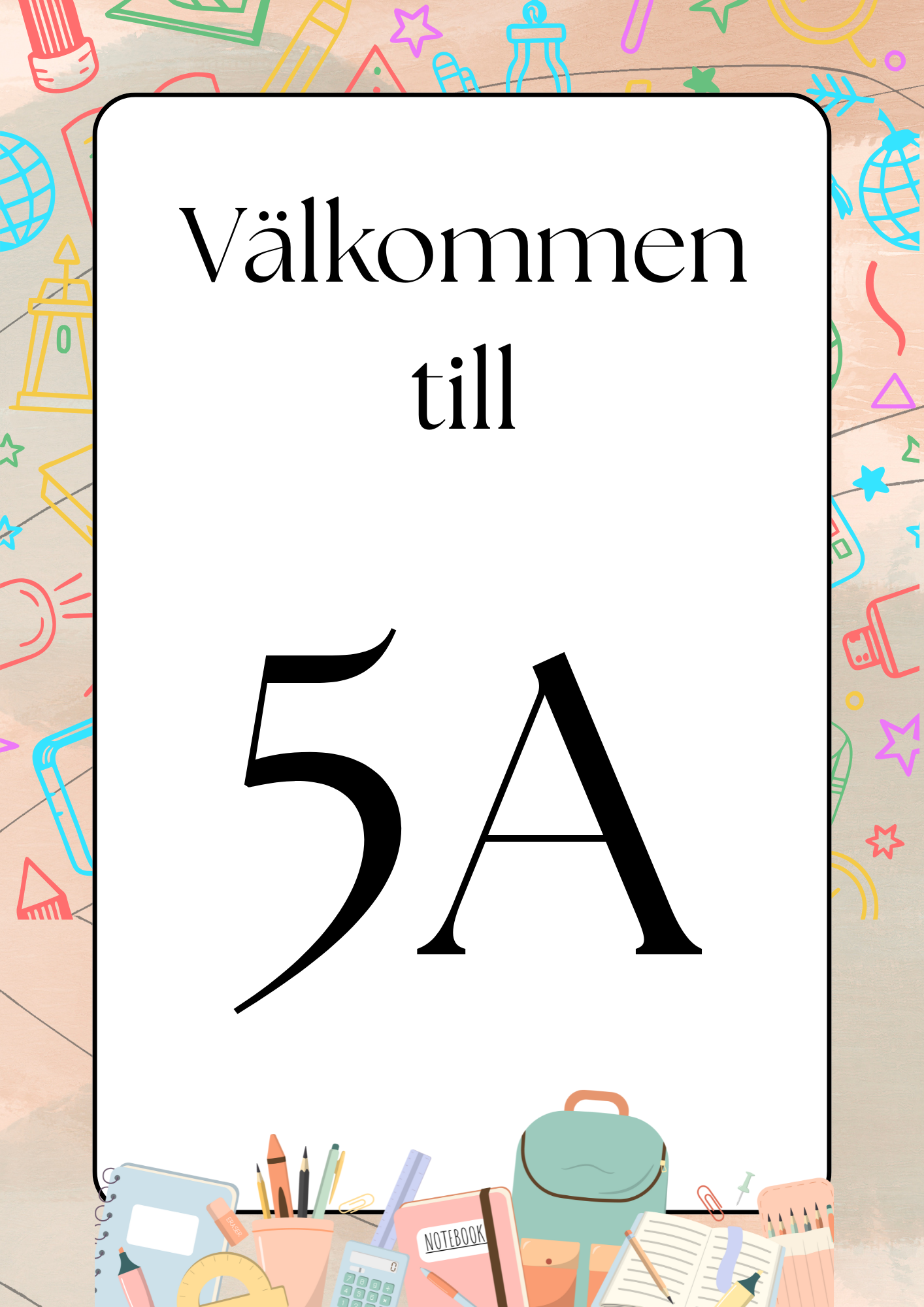 Klassrumsskyltar - F till Åk 6 - A4 storlek