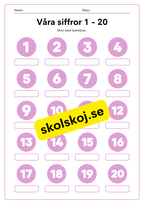 Våra siffror - Skriv med bokstäver