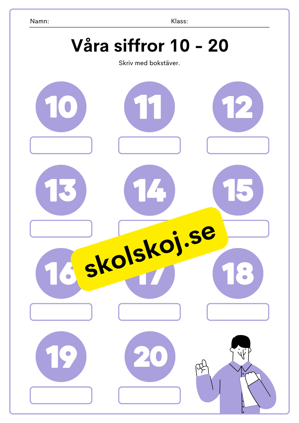 Våra siffror - Skriv med bokstäver