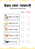 Sant eller falskt - Jag lär mig läsa