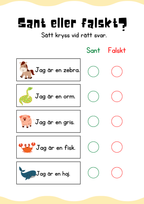 Sant eller falskt - Jag lär mig läsa