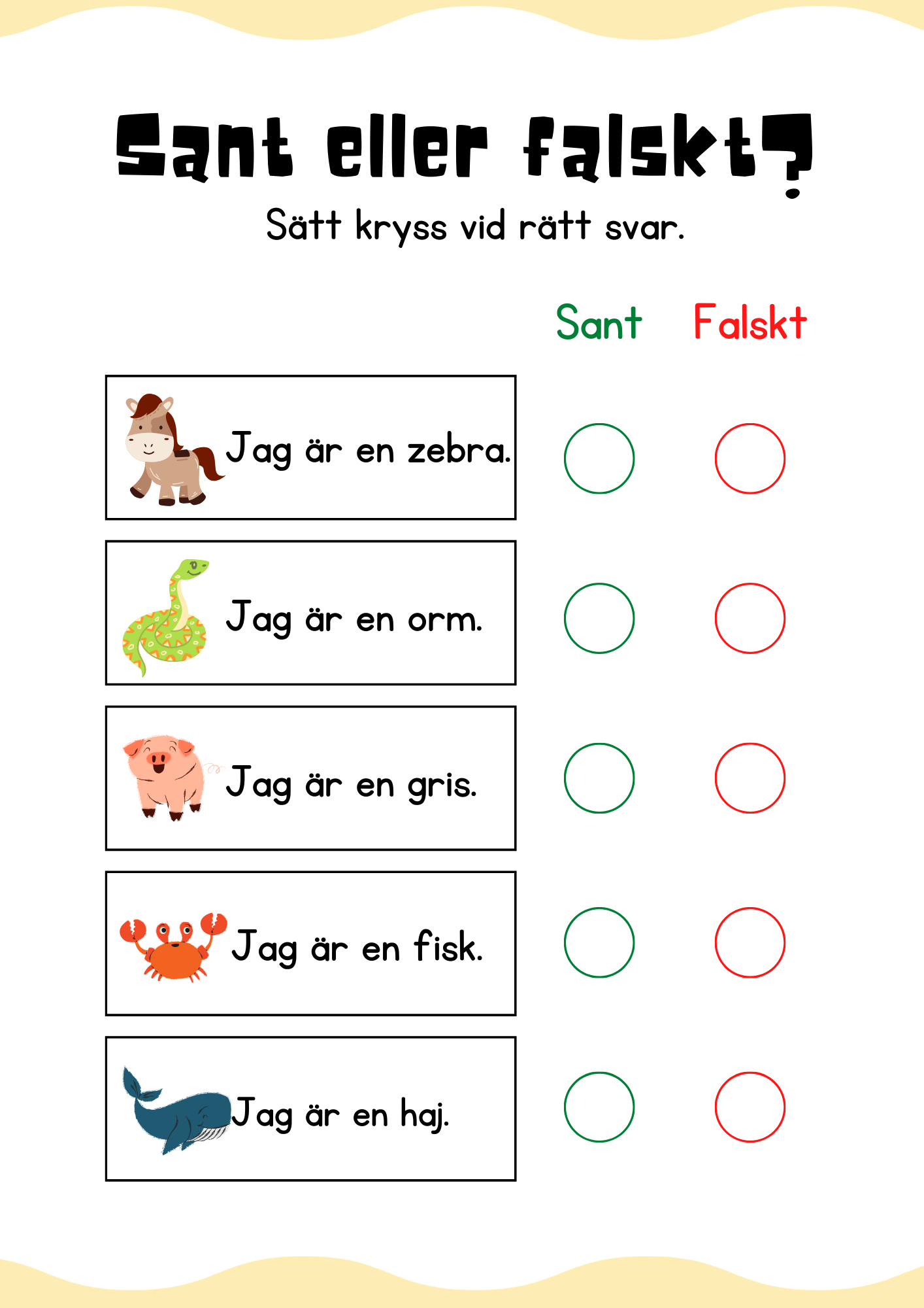 Sant eller falskt - Jag lär mig läsa