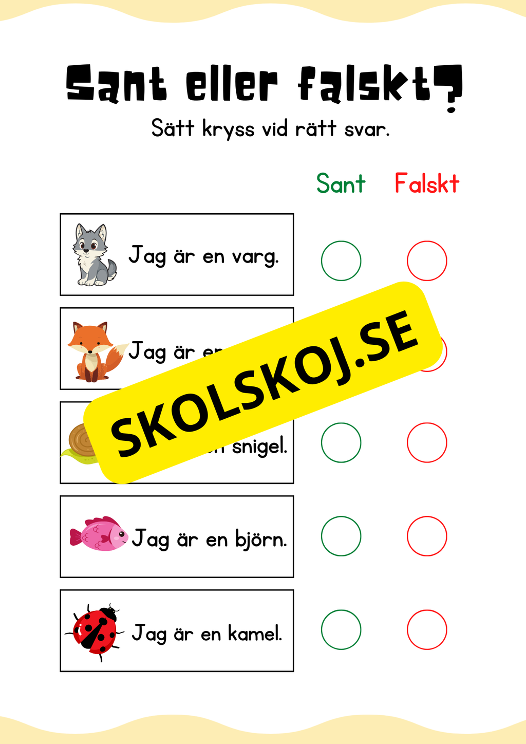 Sant eller falskt - Jag lär mig läsa