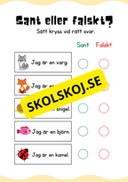Sant eller falskt - Jag lär mig läsa