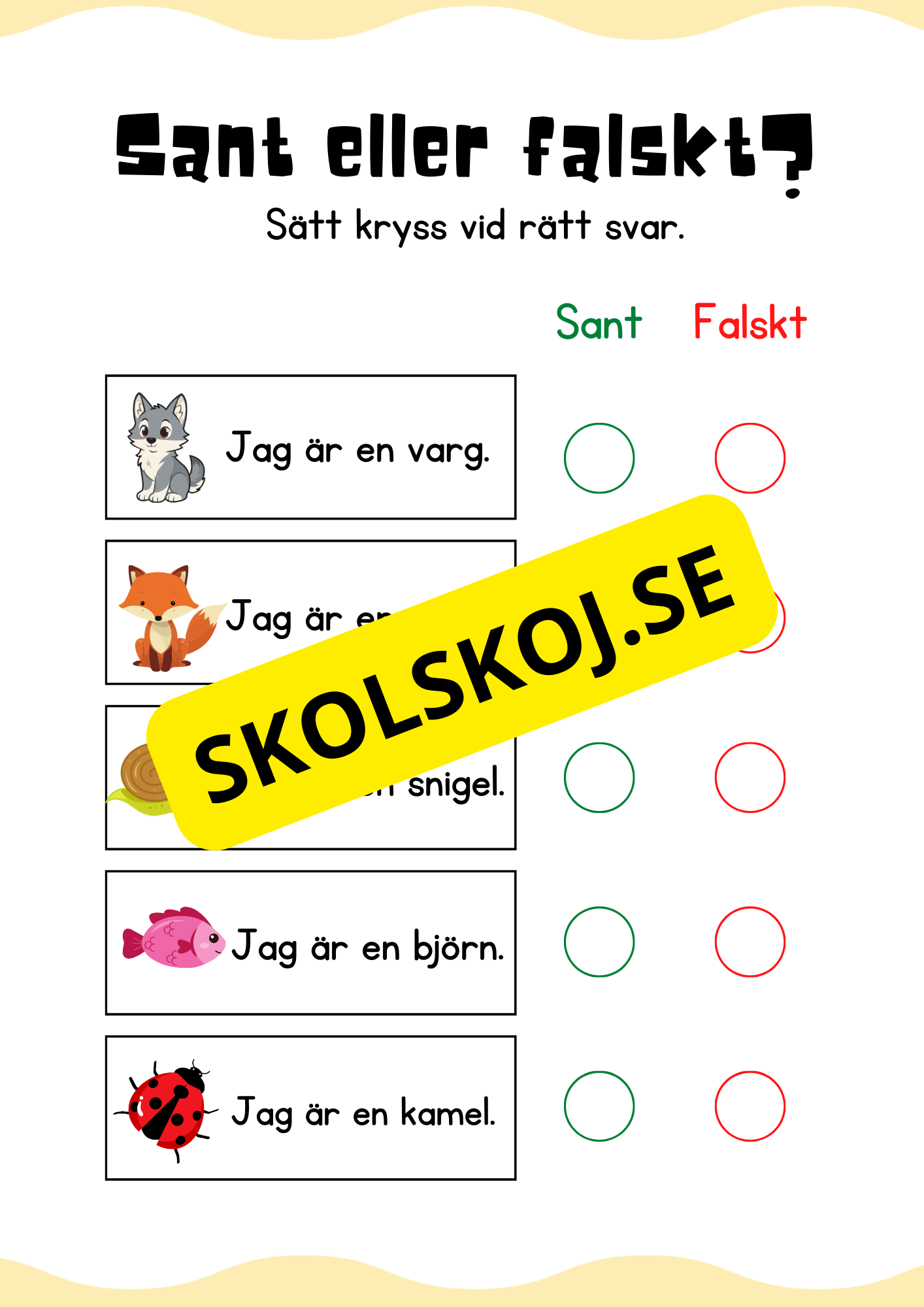 Sant eller falskt - Jag lär mig läsa