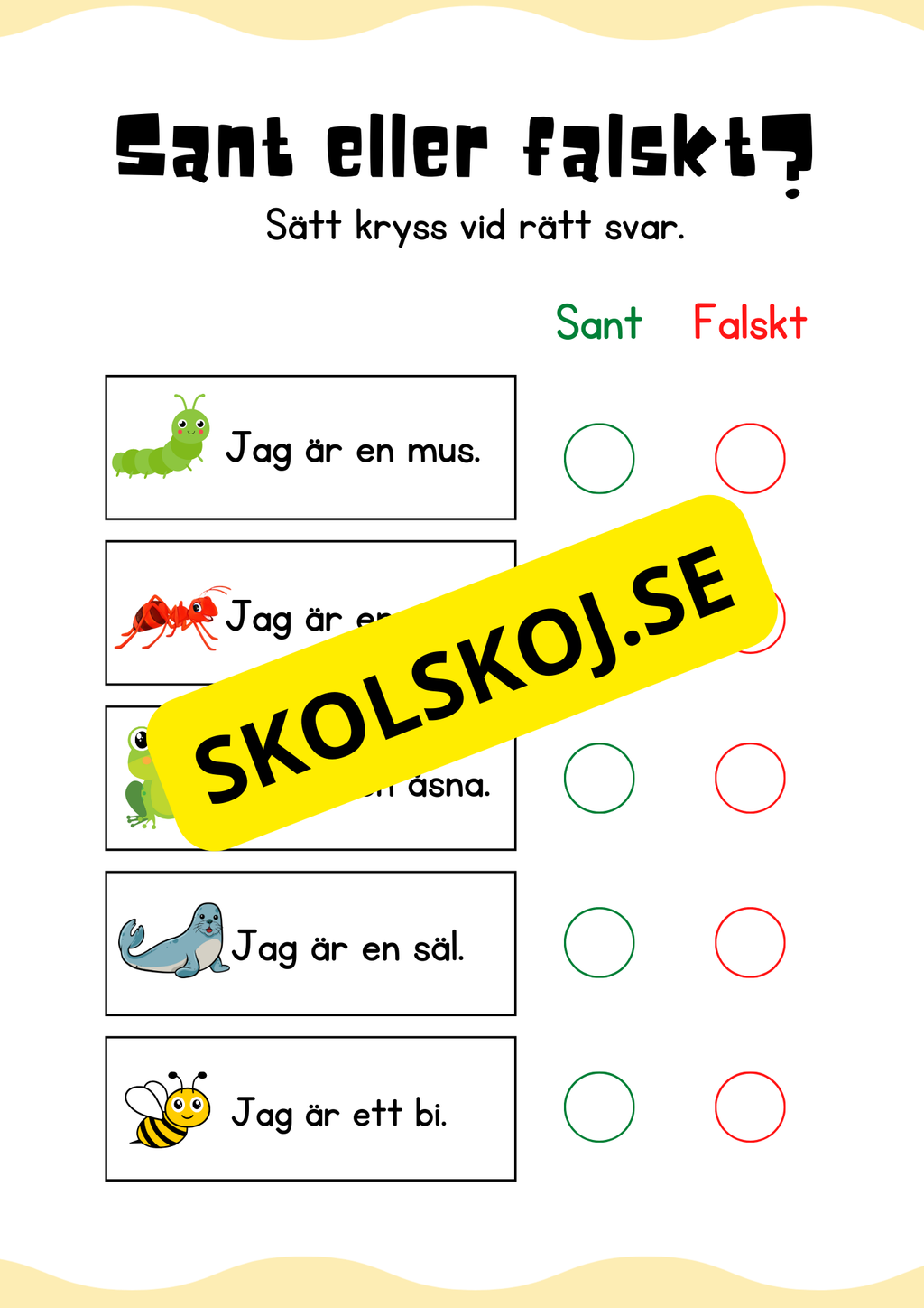 Sant eller falskt - Jag lär mig läsa