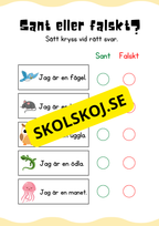 Sant eller falskt - Jag lär mig läsa