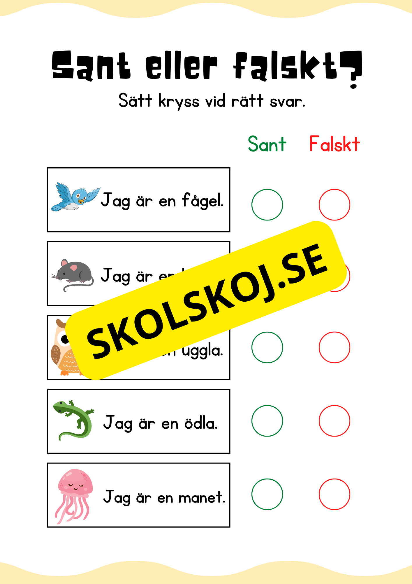 Sant eller falskt - Jag lär mig läsa