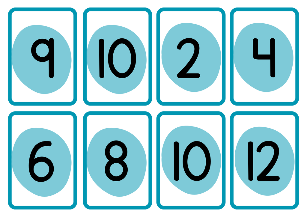 Multiplikationskort 1 - 10 - A5 format