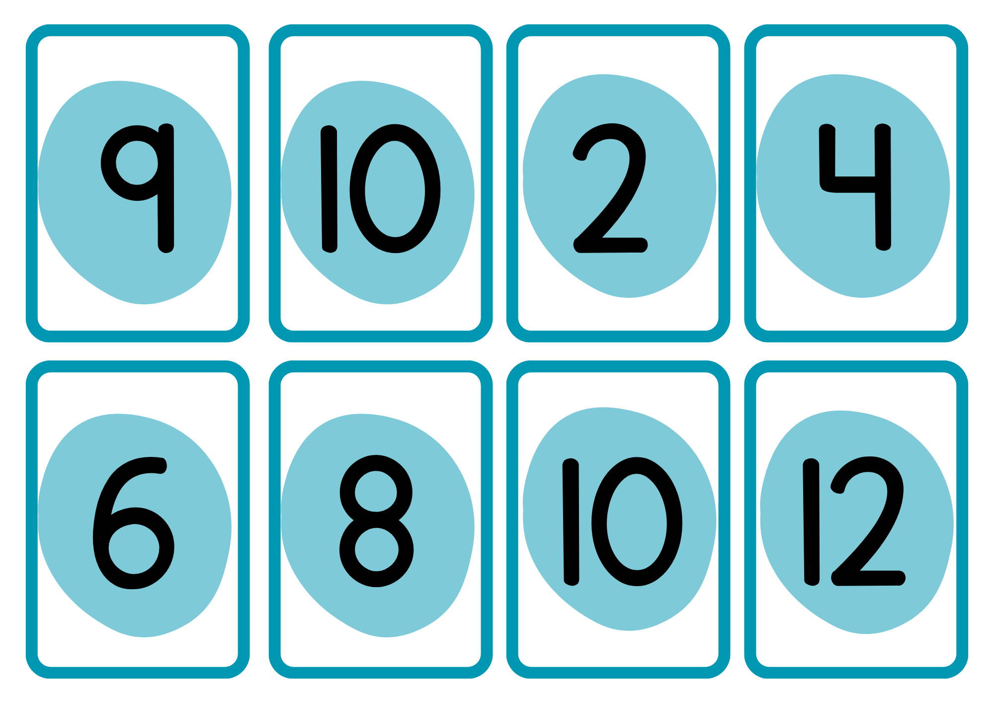 Multiplikationskort 1 - 10 - A5 format