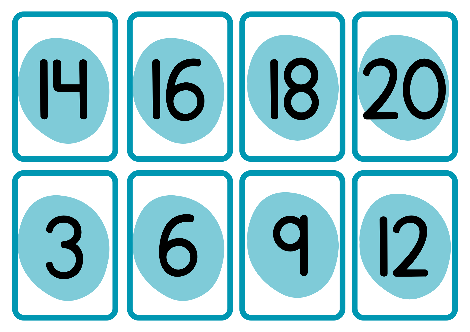 Multiplikationskort 1 - 10 - A5 format
