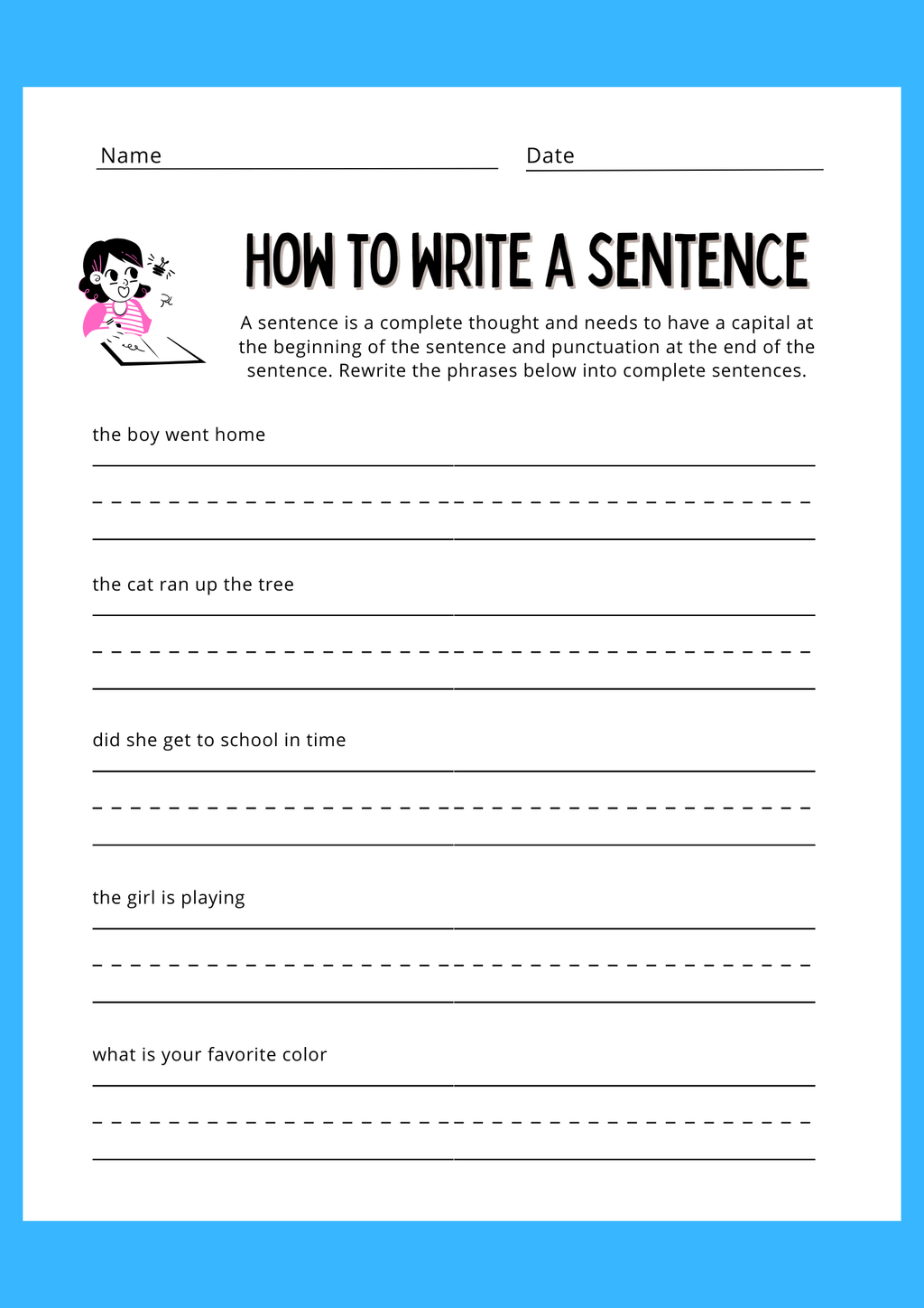 How To Write a Sentence - Engelska