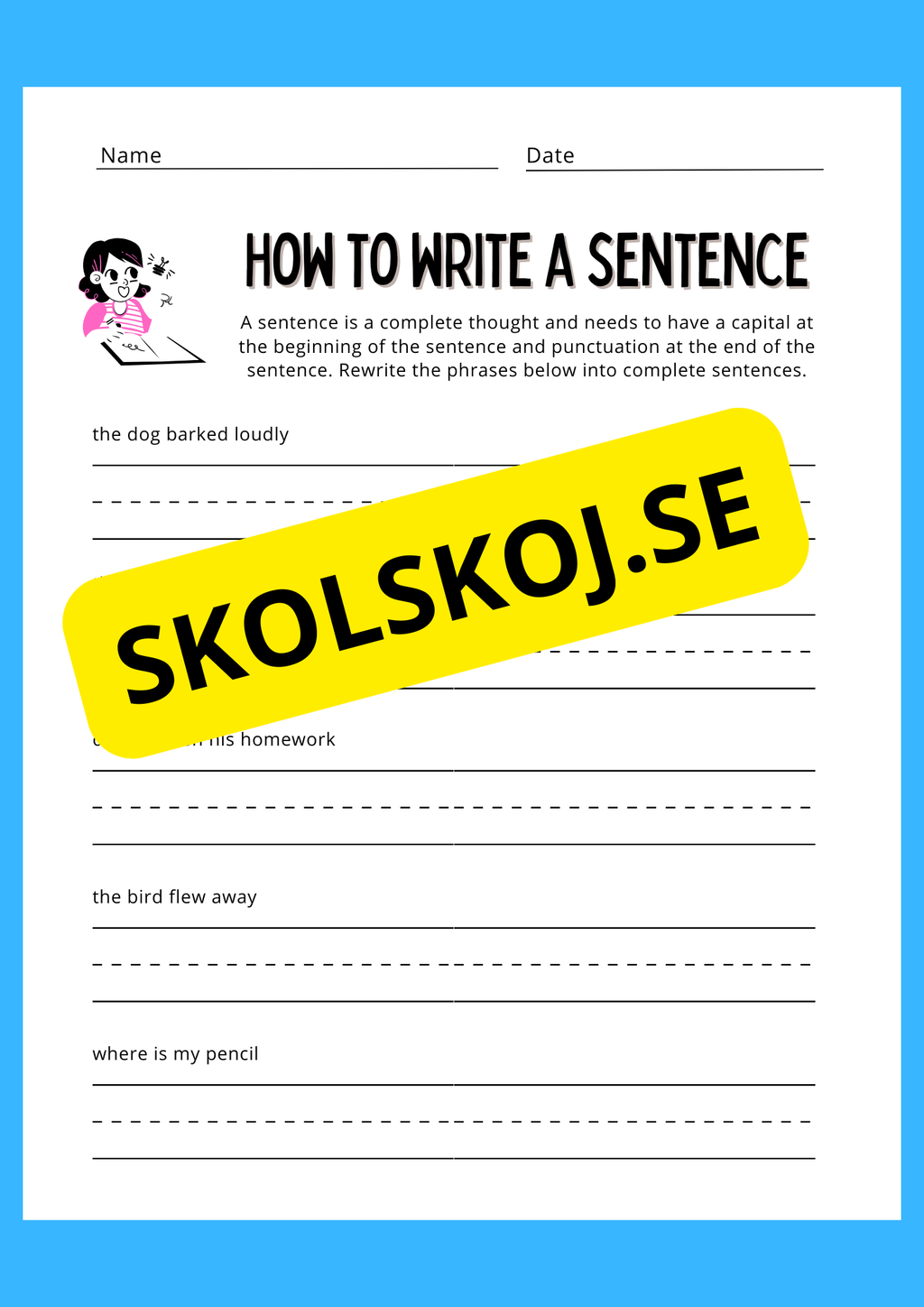 How To Write a Sentence - Engelska