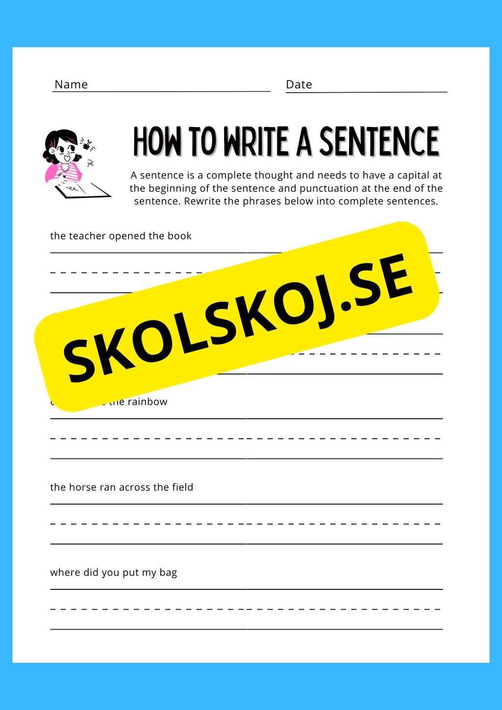 How To Write a Sentence - Engelska