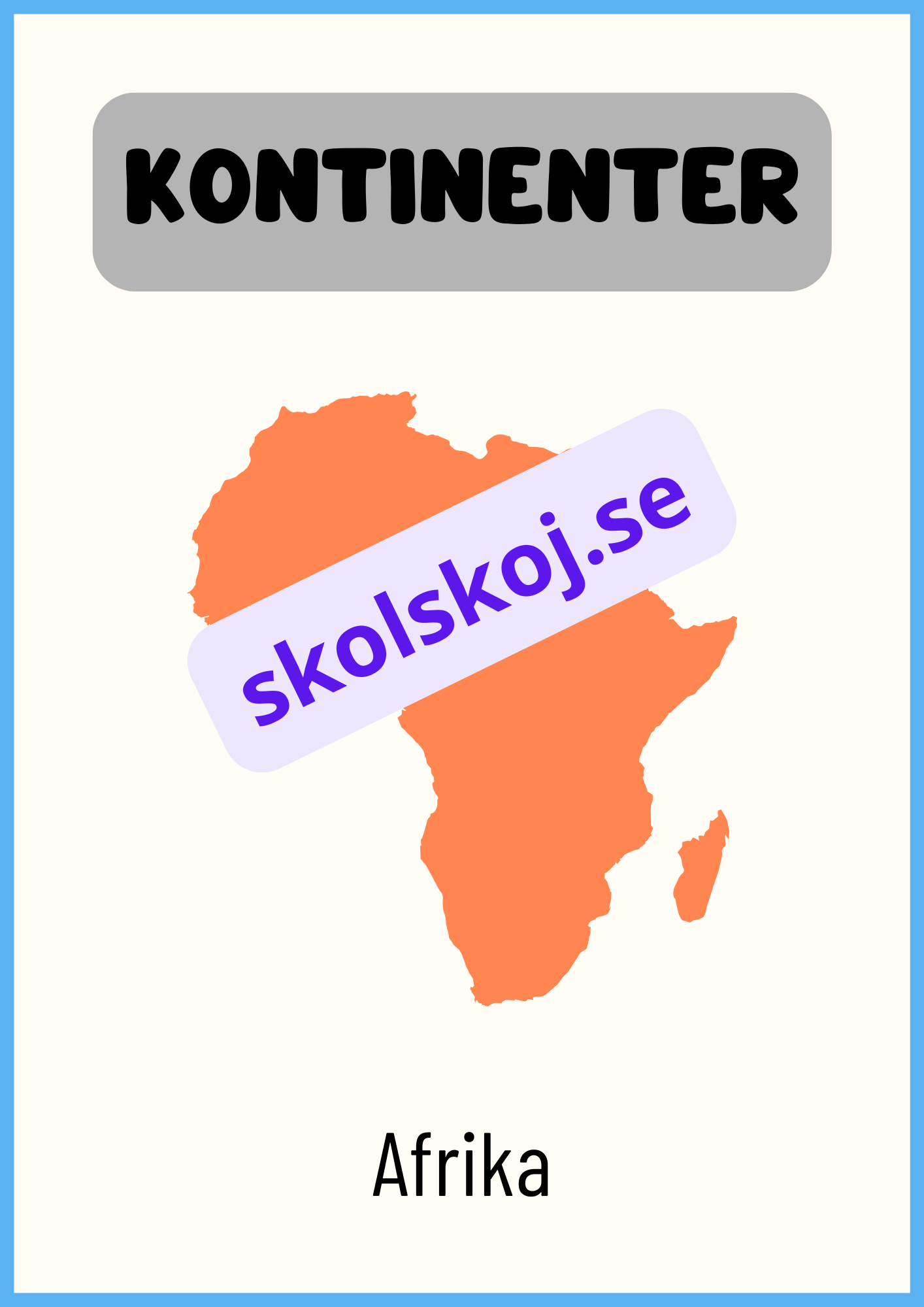 Kontinenter - Väggkort