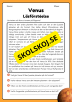 Läsförståelse - Planeterna