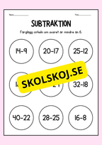 Subtraktion - Häfte