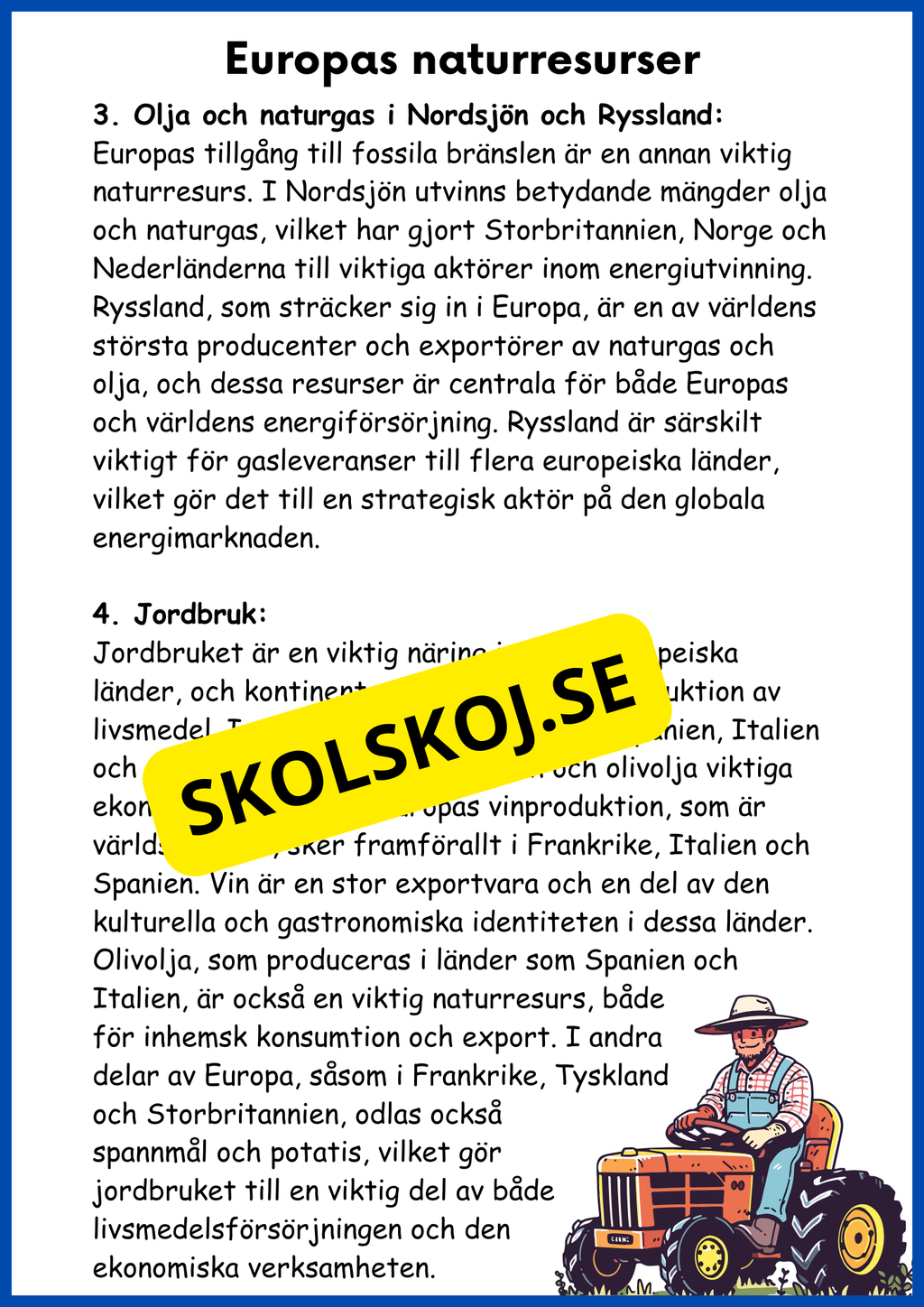 Världsdelen Europa årskurs 5 - 6