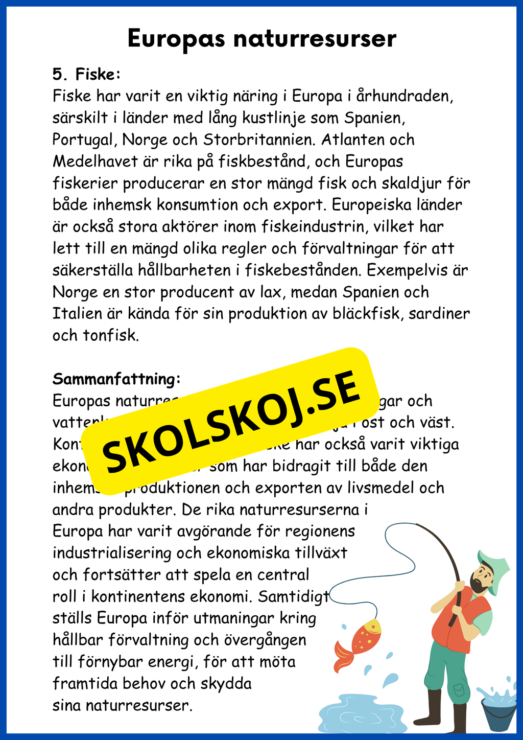 Världsdelen Europa årskurs 5 - 6