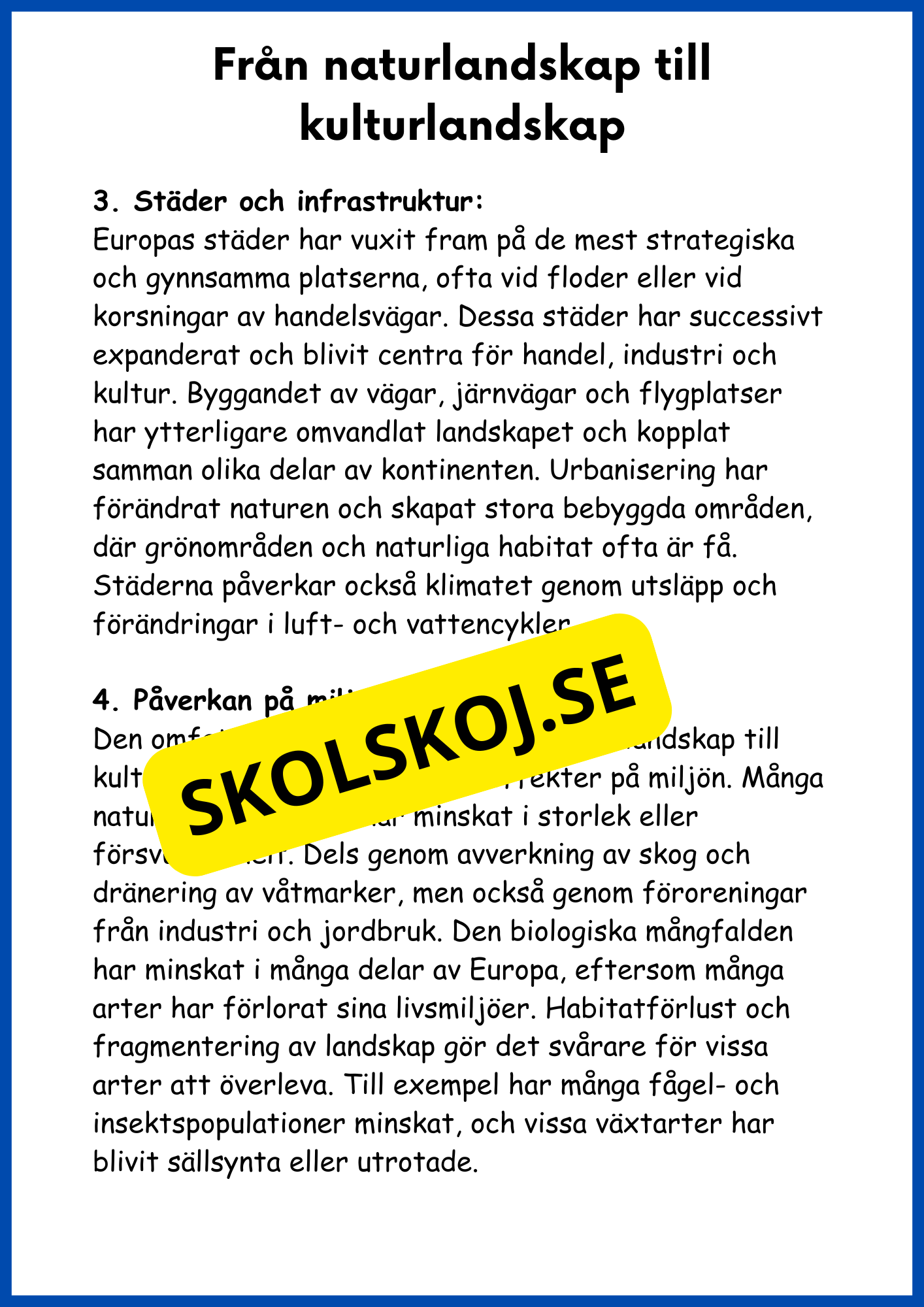 Världsdelen Europa årskurs 5 - 6
