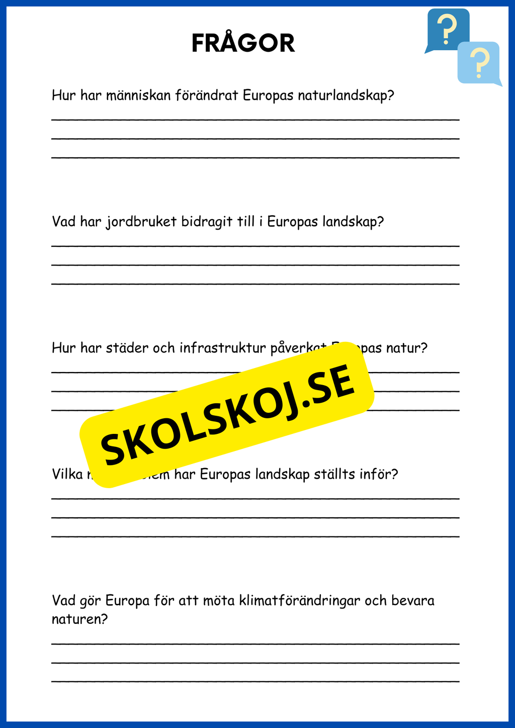 Världsdelen Europa årskurs 5 - 6