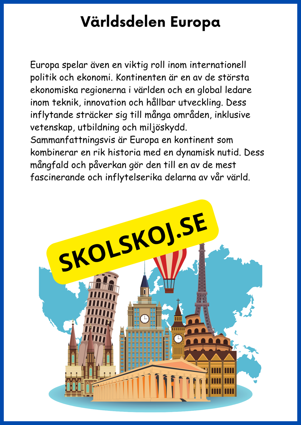 Världsdelen Europa årskurs 5 - 6