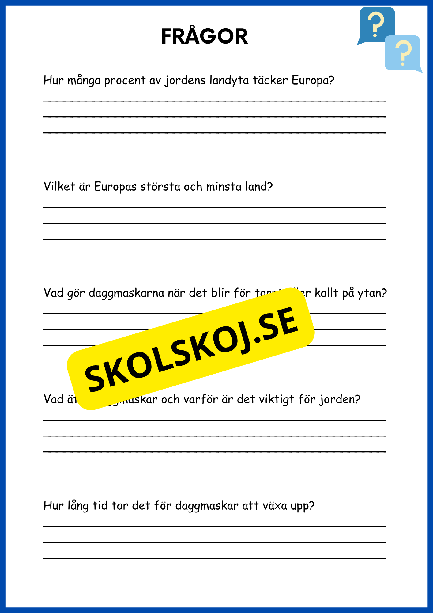 Världsdelen Europa årskurs 5 - 6