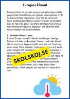 Världsdelen Europa årskurs 5 - 6