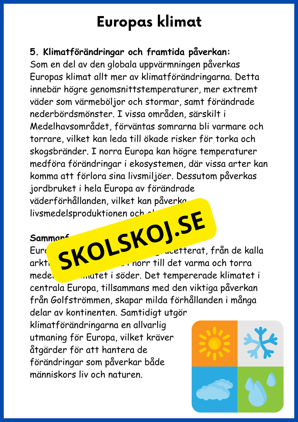 Världsdelen Europa årskurs 5 - 6
