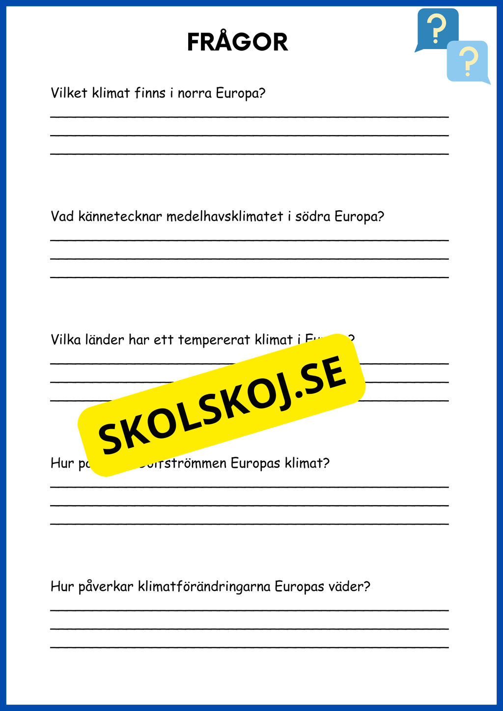 Världsdelen Europa årskurs 5 - 6