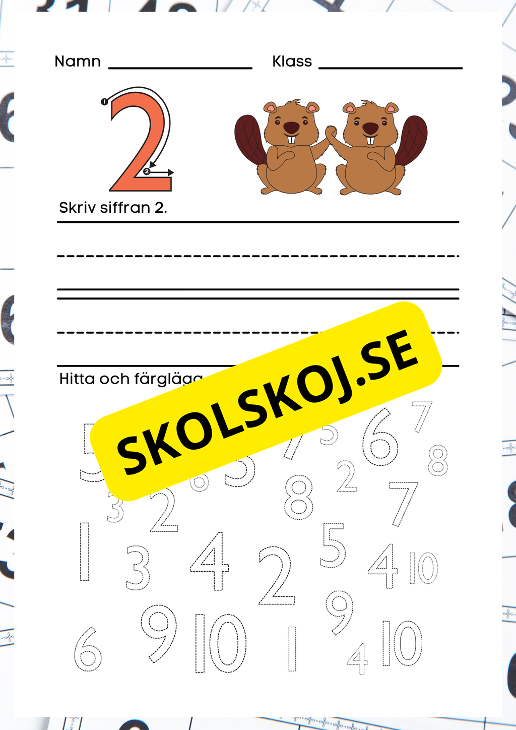 Jag lär mig siffror 1 - 10 - Häfte