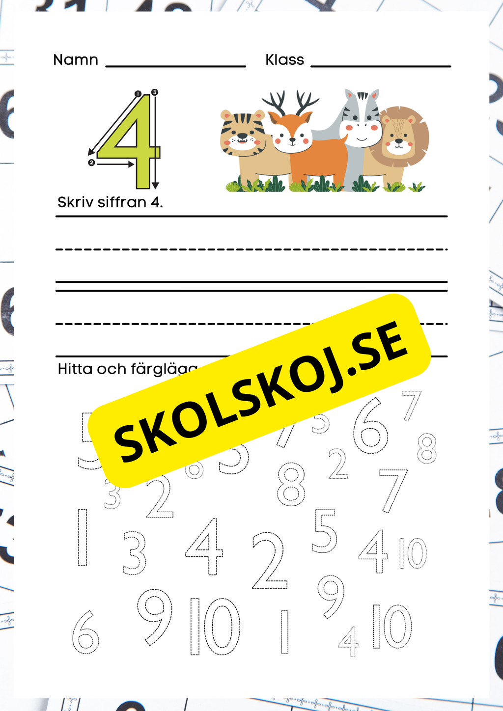 Jag lär mig siffror 1 - 10 - Häfte